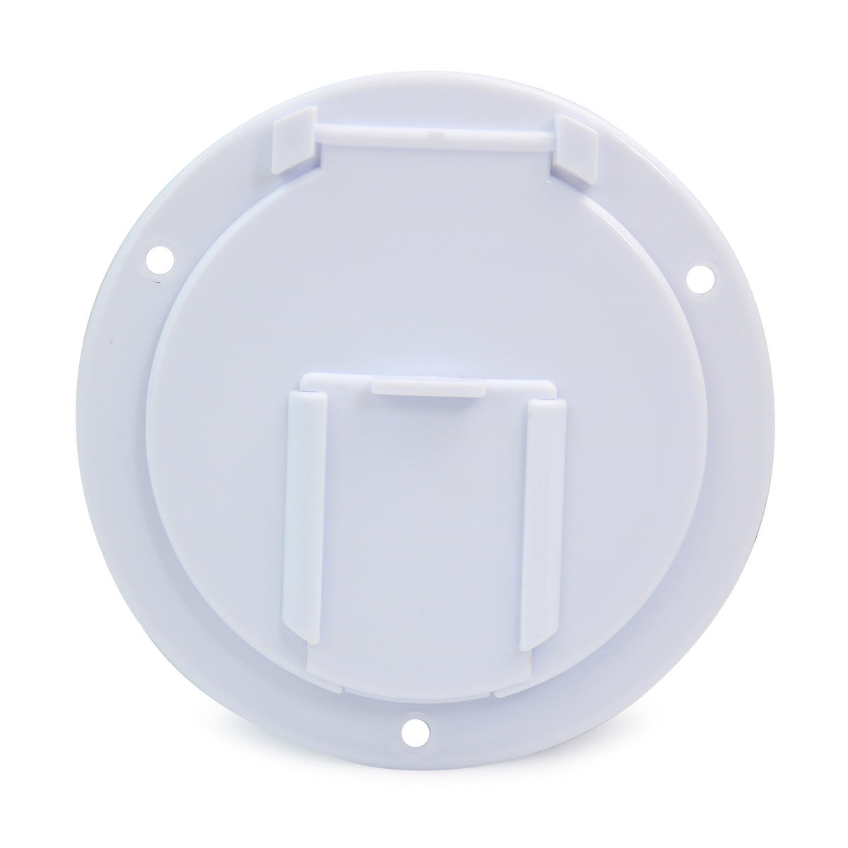 Leisure Cords RV Power Cord Utility Hatch Weatherproof Round Door 4.6 Inch x 2.6 Inch (White)