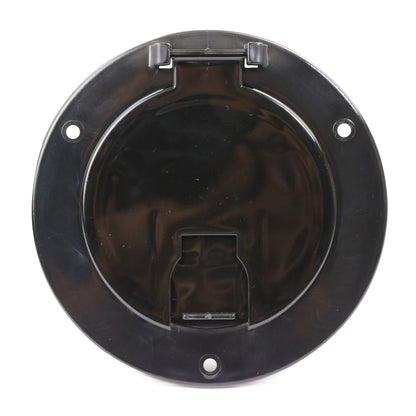 Leisure Cords RV Power Cord Utility Hatch Weatherproof Round Door 5.13 Inch x 2.38 Inch (Black)