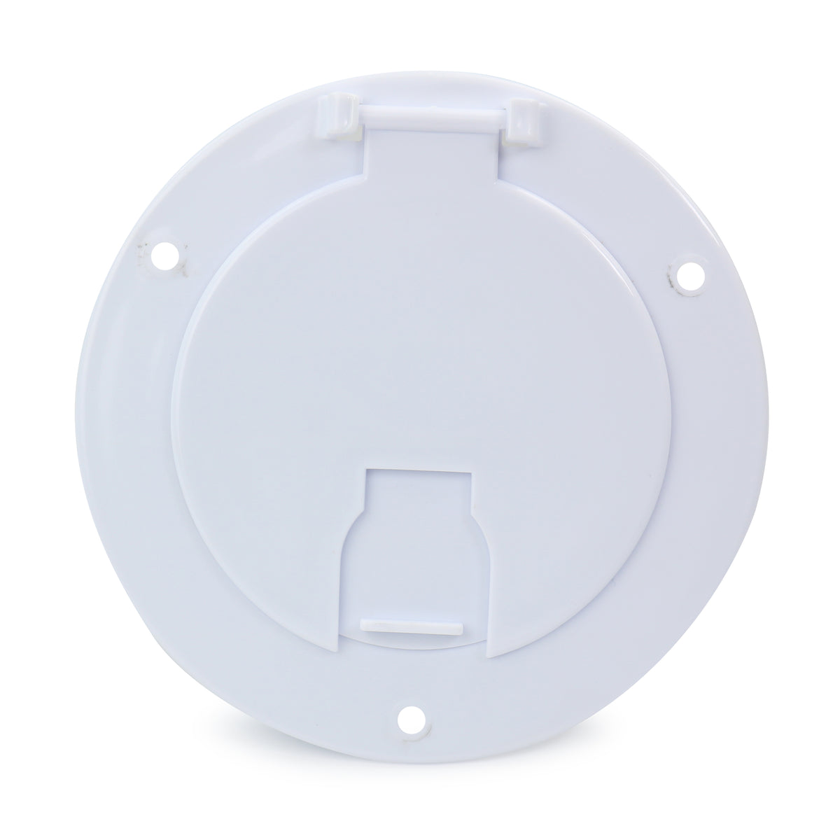 Leisure Cords RV Power Cord Utility Hatch Weatherproof Round Door 5.13 Inch x 2.38 Inch (White)