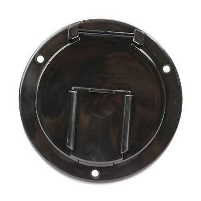 Leisure Cords RV Power Cord Utility Hatch Weatherproof Round Door 4.6 Inch x 2.6 Inch (Black)