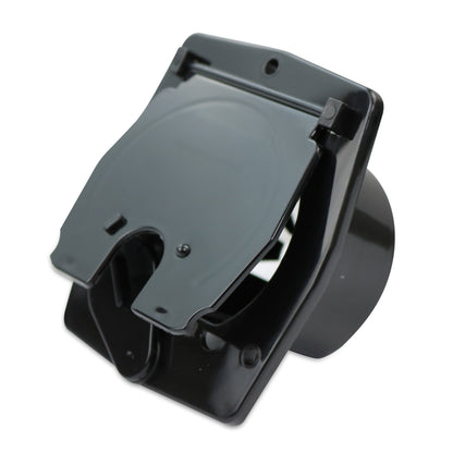 Leisure Cords RV Power Cord Utility Hatch Weatherproof Octagon Door 4.31 Inch x 3.88 Inch (Black)