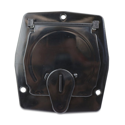 Leisure Cords RV Power Cord Utility Hatch Weatherproof Octagon Door 4.31 Inch x 3.88 Inch (Black)