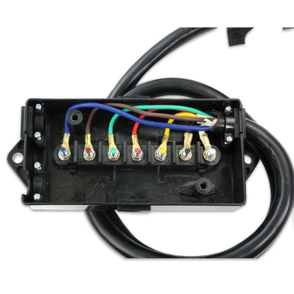 Leisure Cords 7 Way Inline Trailer Plug Extension Cord Junction Box 6 Feet (Black)
