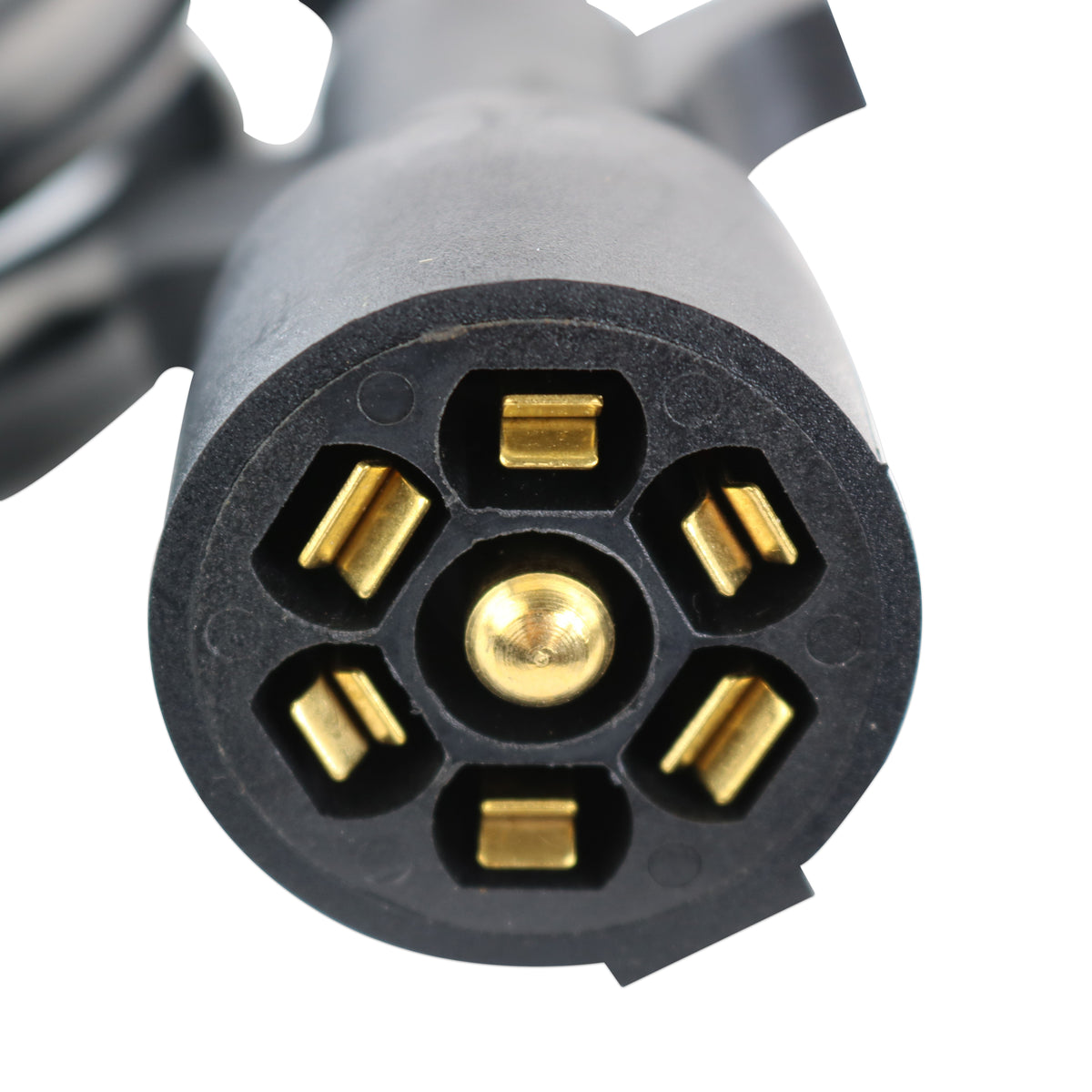 Leisure Cords 7 Way Inline Trailer Plug Extension Cord Junction Box 6 Feet (Black)