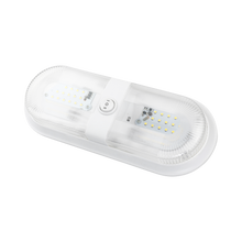 Leisure LED 12V RV LED Double Dome Light Oval Natural White On Off Switch Clear Lens 11 Inch (White)
