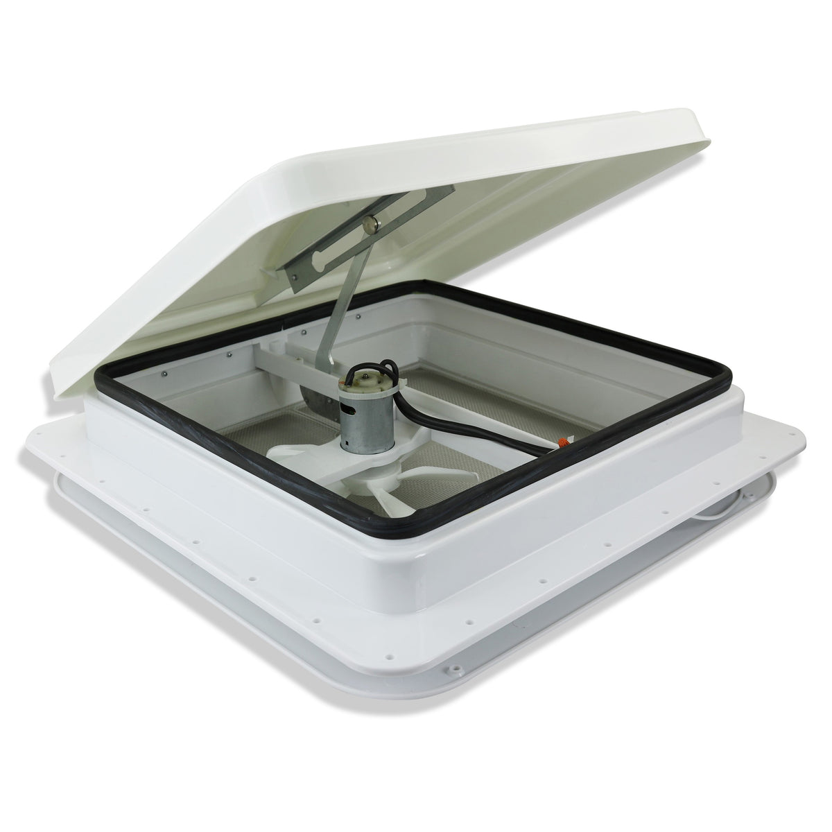 Leisure Coachworks RV Roof Vent Fan with White Lid 14 Inch x 14 Inch (White)