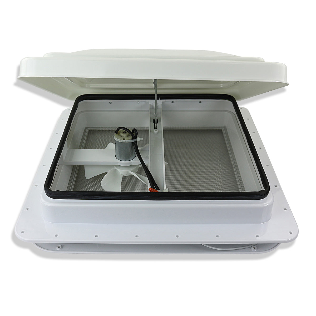 Leisure Coachworks RV Roof Vent Fan with White Lid 14 Inch x 14 Inch (White)