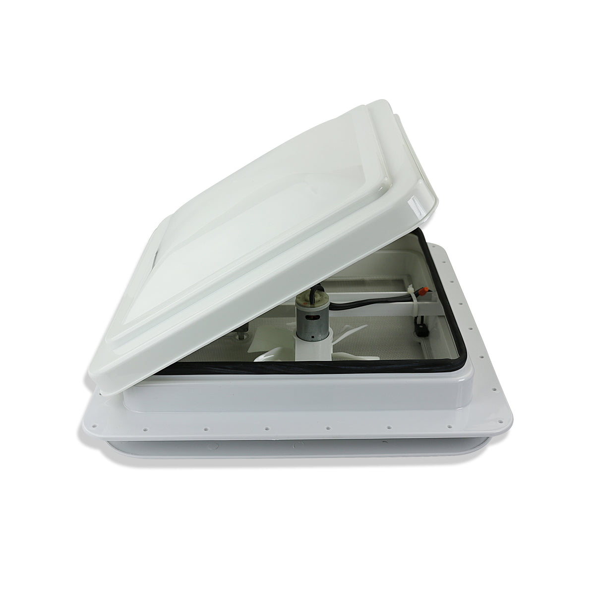 Leisure Coachworks RV Roof Vent Fan with White Lid 14 Inch x 14 Inch (White)