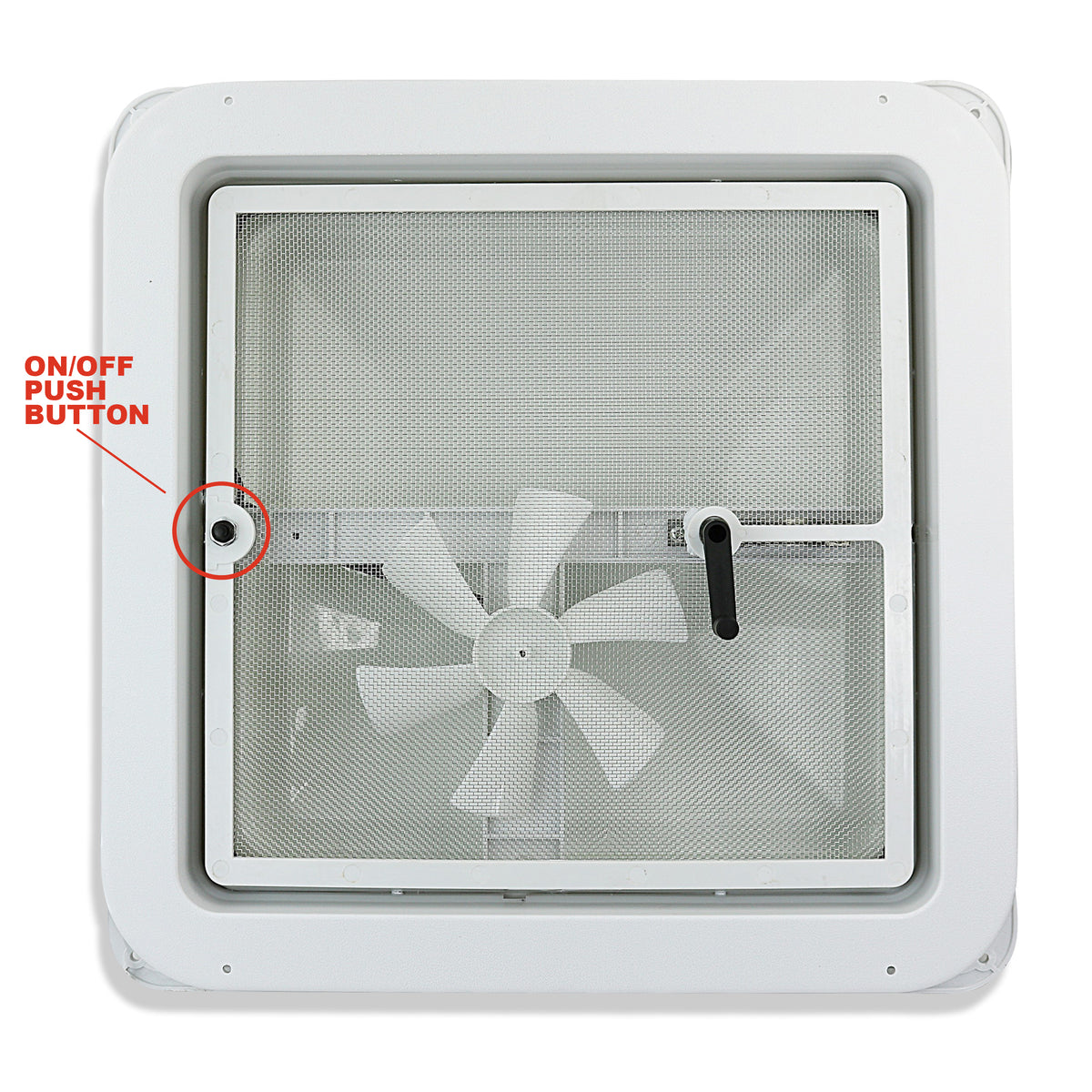 Leisure Coachworks RV Roof Vent Fan with White Lid 14 Inch x 14 Inch (White)