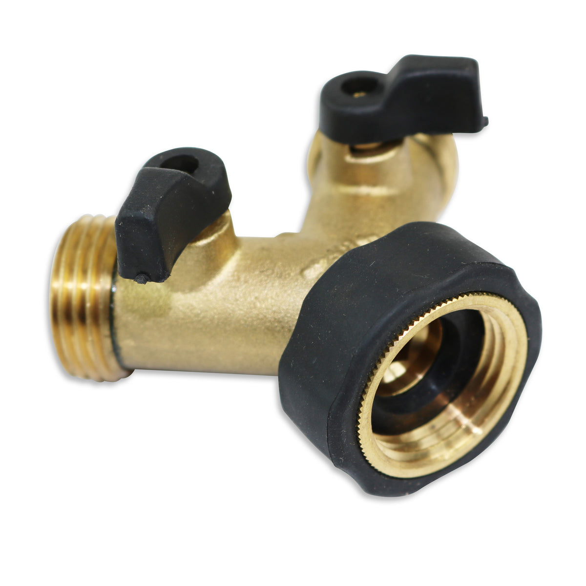 Leisure Coachworks RV Y Valve Adapter for 3/4 Inch Water Intake Fitting 2 Way Solid Brass (Brass)