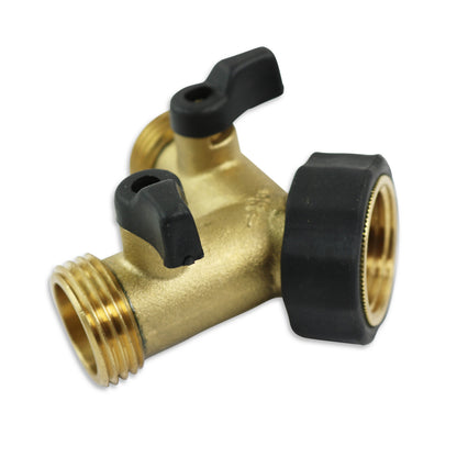 Leisure Coachworks RV Y Valve Adapter for 3/4 Inch Water Intake Fitting 2 Way Solid Brass (Brass)