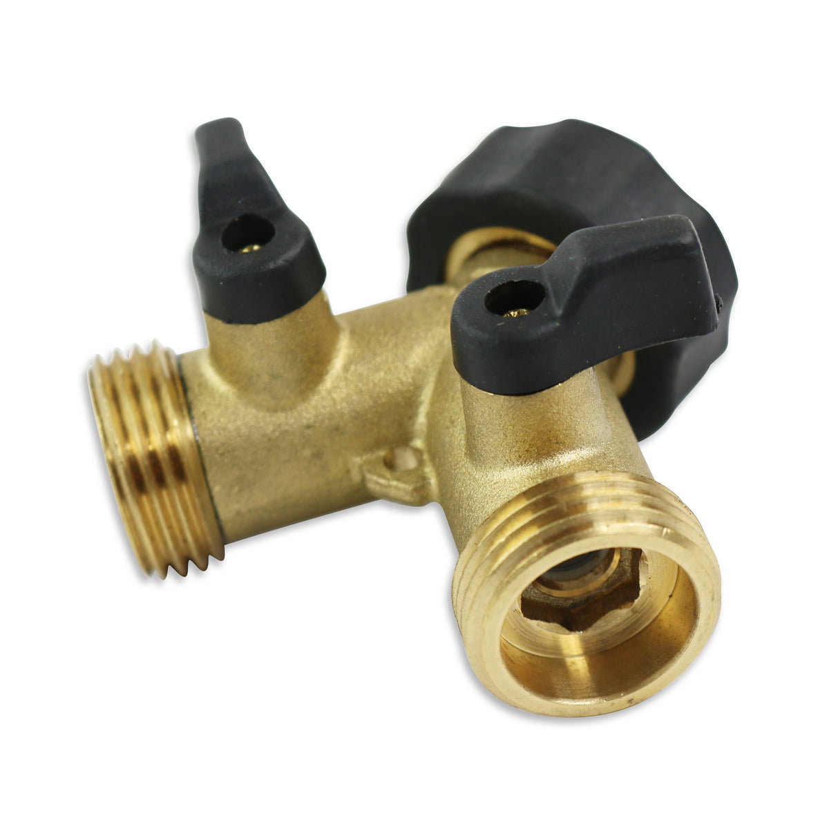 Leisure Coachworks RV Y Valve Adapter for 3/4 Inch Water Intake Fitting 2 Way Solid Brass (Brass)