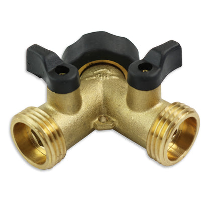 Leisure Coachworks RV Y Valve Adapter for 3/4 Inch Water Intake Fitting 2 Way Solid Brass (Brass)