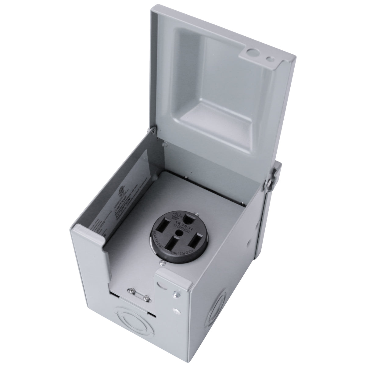 Leisure Cords 50AMP RV Generator Power Inlet Box NEMA 14-50R 5 Inch (Grey)