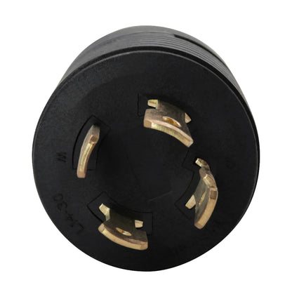 Leisure Cords 30AMP RV Electrical Adapter Generator NEMA L14-30P to L5-30R 3 Inch (Black)