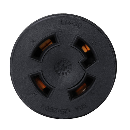 Leisure Cords 30AMP RV Electrical Adapter Generator NEMA L5-30P to L14-30R 3 Inch (Black)