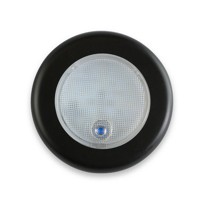 Leisure LED 12V RV Interior LED Surface Mount Ceiling Light Cool White with Push Button Lens 3 Inch (Black)