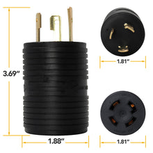 Leisure Cords 30AMP RV Electrical Adapter Generator NEMA L5-30P to L14-30R 3 Inch (Black)