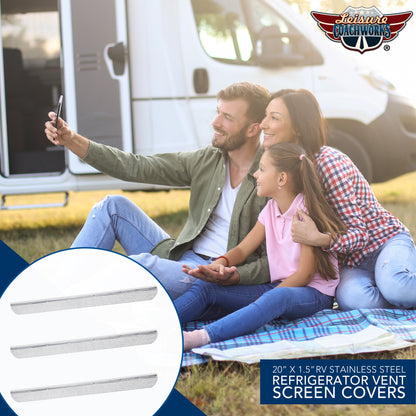 Leisure Coachworks RV Bug Screen Kit for 20 Inch Refrigerator Vent Mesh Screens 3 Piece Set (Metal)