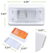 Leisure LED 12V RV Exterior LED Porch Light Cool White with Amber Lens Night Sensor 6 Inch (White)