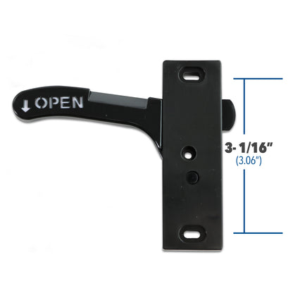 Leisure Coachworks RV Screen Door Latch with Handle Kit Left Hand Side 3 Inch (Black)