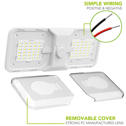 Leisure LED 12V RV LED Double Dome Light Cool White Knob Dimmer Switch Clear Lens 11 Inch (White)
