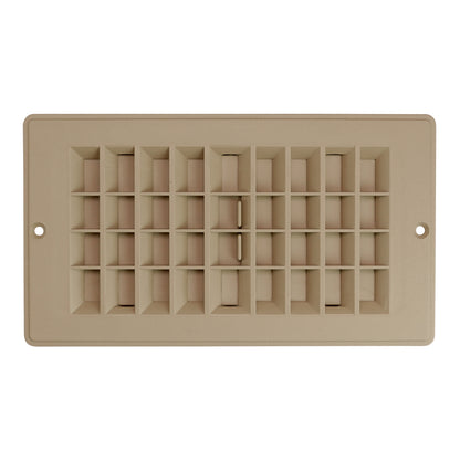 Leisure Coachworks RV Floor Register Dampered 8 Inch x 4 Inch (Tan)
