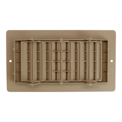 Leisure Coachworks RV Floor Register Dampered 8 Inch x 4 Inch (Tan)
