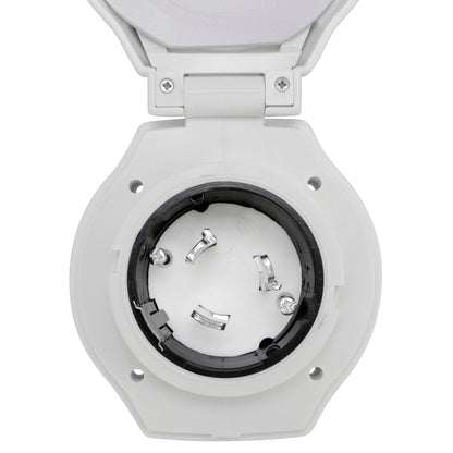 Leisure Cords 50AMP RV Power Inlet Twist Locking LED Indicator NEMA SS2-50P 5 Inch (White)