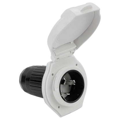 Leisure Cords 50AMP RV Power Inlet Twist Locking LED Indicator NEMA SS2-50P 5 Inch (White)