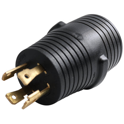 Leisure Cords 30AMP RV Electrical Adapter Generator NEMA L14-30P to TT-30R 3 Inch (Black)