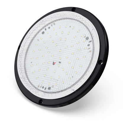 Leisure LED 12V RV Exterior LED Scare Light Round Cool White Clear Lens 600 Lumen 8 Inch (White)