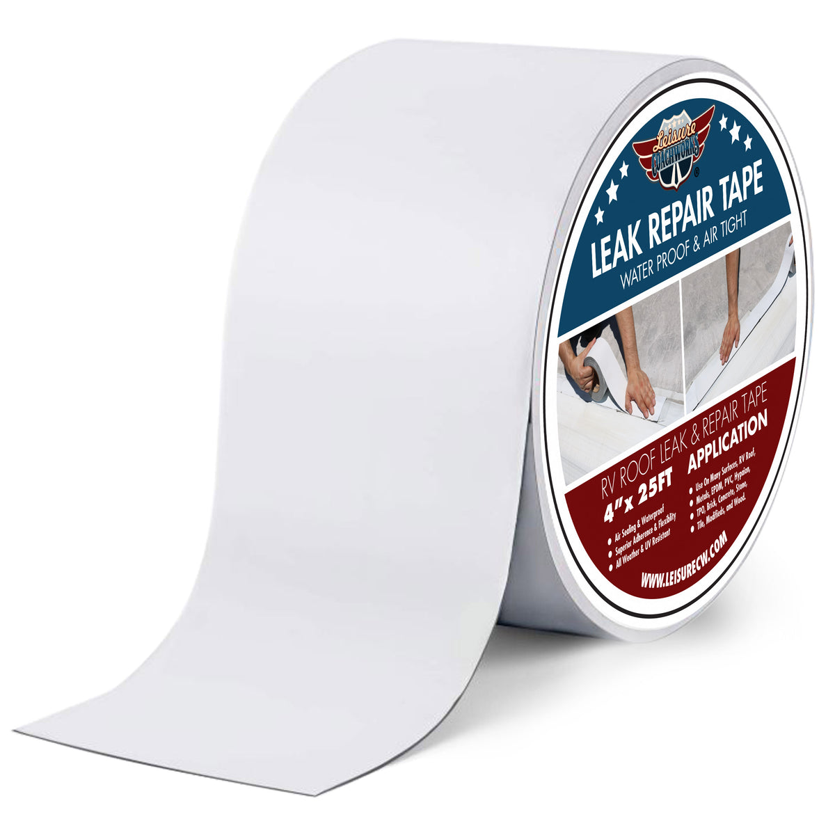Leisure Coachworks RV Sealant Tape for Water Tight Seal 2 Inch x 10 Feet Roll (White)