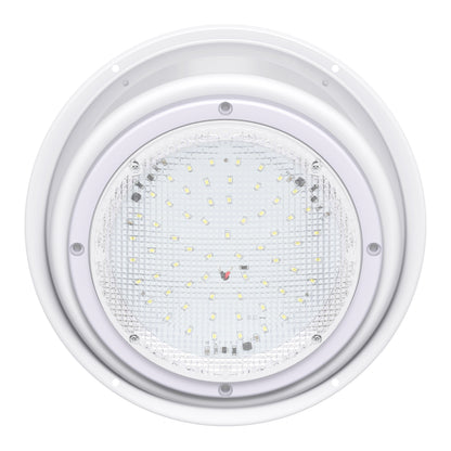 Leisure LED 12V RV Exterior LED Scare Light Round Cool White Clear Lens 600 Lumen with Bezel Kit 8 Inch (White)