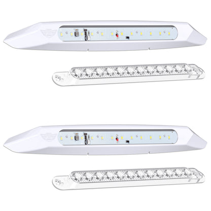 Leisure LED 12V RV Exterior LED Awning Porch Light Cool White with Clear Lens 13 Inch (White)