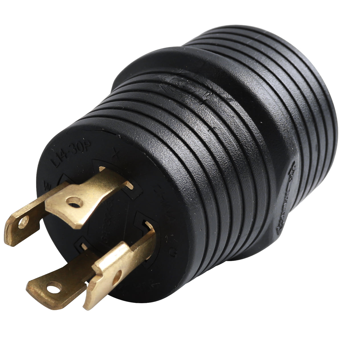 Leisure Cords 30AMP RV Electrical Adapter Generator NEMA L14-30P to TT-30R 3 Inch (Black)