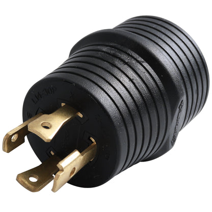 Leisure Cords 30AMP RV Electrical Adapter Generator NEMA L14-30P to TT-30R 3 Inch (Black)