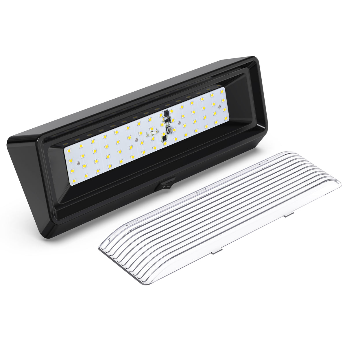 Leisure LED 12V RV Exterior LED Porch Light Cool White with Switch Clear Lens 12 Inch (White)