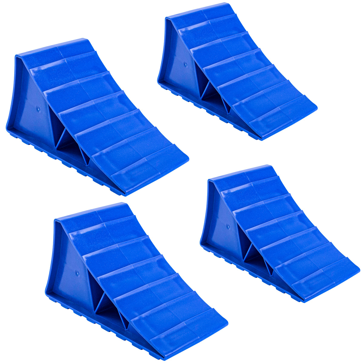 Leisure Coachworks RV Wheel Chock Replacement Kit Stopping Blocks for 26 Inch Diameter Motorhome Tires (Blue)