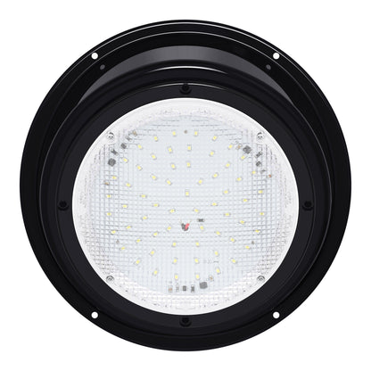 Leisure LED 12V RV Exterior LED Scare Light Round Cool White Clear Lens 600 Lumen with Bezel Kit 8 Inch (White)