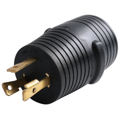 Leisure Cords 30AMP RV Electrical Adapter Generator NEMA L5-30P to TT-30R 3 Inch (Black)