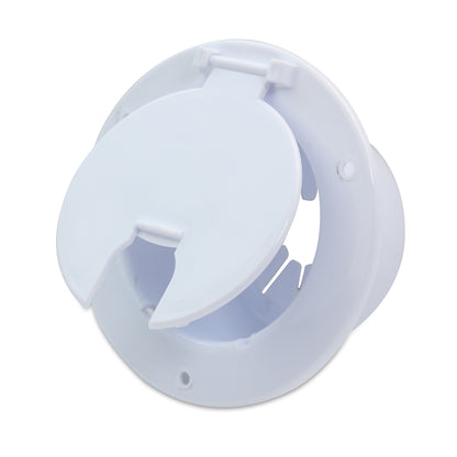 Leisure Cords RV Power Cord Utility Hatch Weatherproof Round Door 5.13 Inch x 2.38 Inch (White)