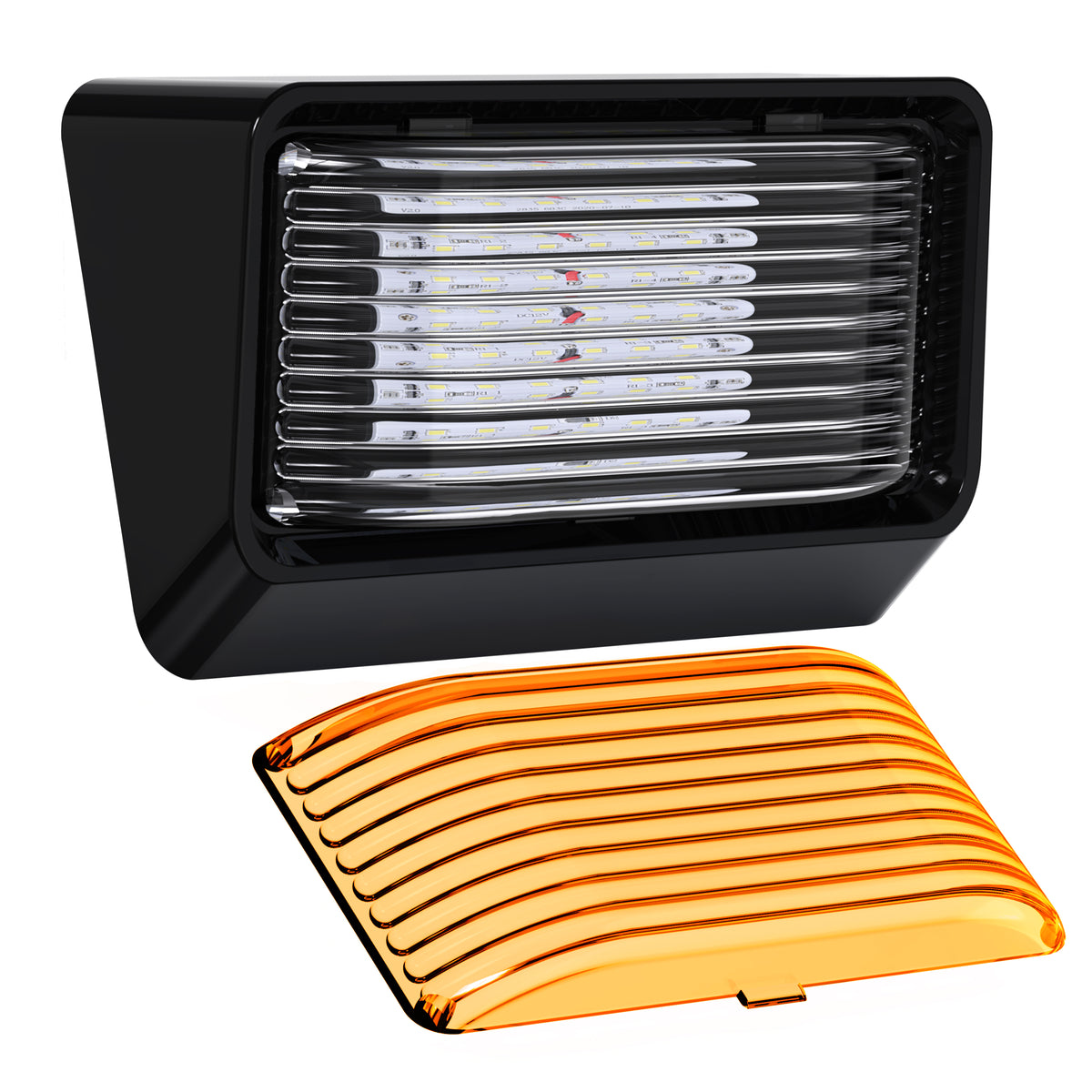 Leisure LED 12V RV Exterior LED Porch Light Cool White with Amber Lens 6 Inch (White)