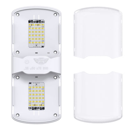 Leisure LED 12V RV LED Double Dome Light Multi-Color Touch Dimmer Switch Clear Lens 11 Inch (White)