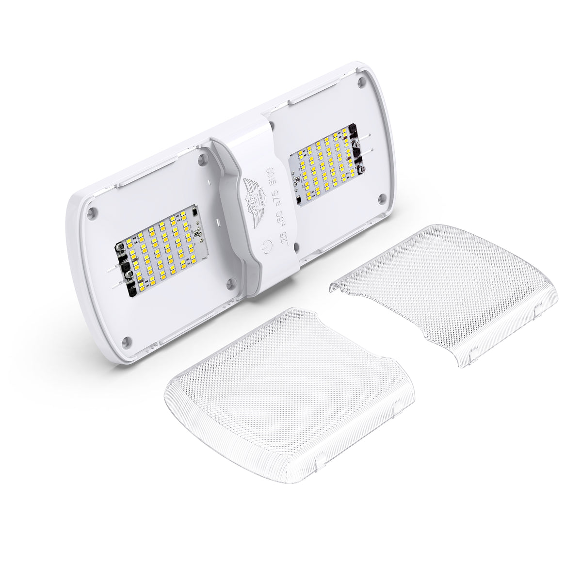 Leisure LED 12V RV LED Double Dome Light Multi-Color Touch Dimmer Switch Clear Lens 11 Inch (White)