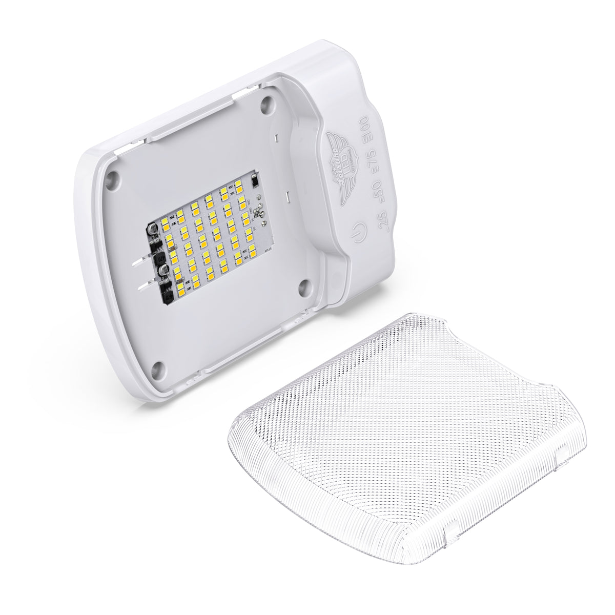 Leisure LED 12V RV LED Single Dome Light Multi-Color Touch Dimmer Switch Clear Lens 6 Inch (White)