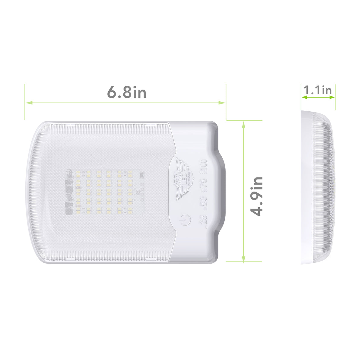 Leisure LED 12V RV LED Single Dome Light Multi-Color Touch Dimmer Switch Clear Lens 6 Inch (White)
