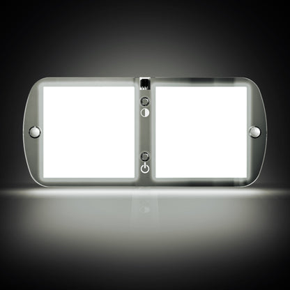 Leisure LED 12V RV LED Double Dome Light Multi-Color Touch Dimmer Switch Frosted Lens 7 Inch (Chrome)