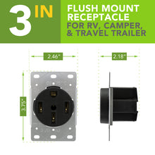 Leisure Cords 50AMP RV Replacement Power Receptacle NEMA 14-50R 3 Inch (Grey)