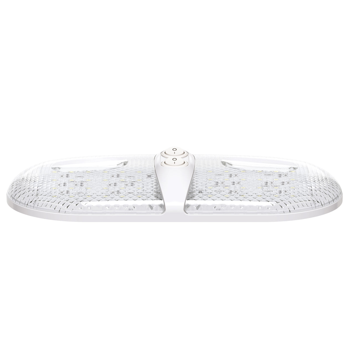 Leisure LED 12V RV LED Double Dome Light Natural White Double On Off Switch Clear Lens 11 Inch (White)
